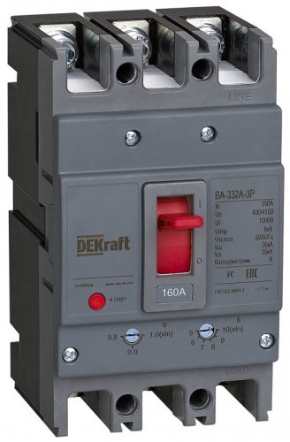 Выключатель автоматический в литом корпусе DEKraft ВА-332А 3п 80А 35кА  картинка